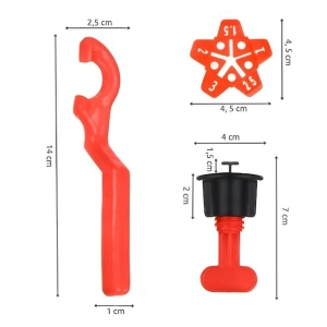 Sistem de nivelare pentru placi ceramice, set complet 152 piese, tije refolosibile, distante 1-3 mm, 2 chei incluse, ideal pentru gresie, faianta si piatra naturala - Img 12