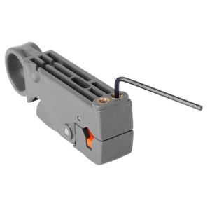 Stripper cablu coaxial Dodaco, dezizolator reglabil 4/6/8/12 mm, gri, 10x3x2 cm - Img 2