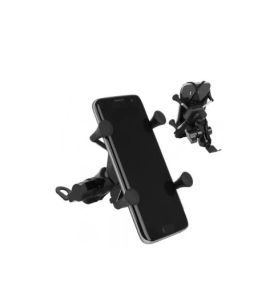 Suport de telefon reglabil,rotire 360 grade pentru motocicletă cu incarcator - Negru
