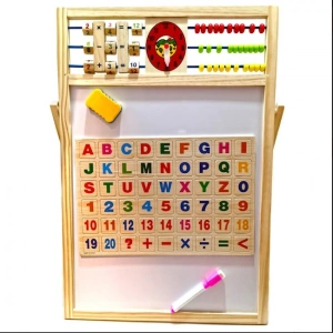 Tabla magnetica cu 2 fete, litere si cifre magnetice incluse, numaratoare, 54x36 cm - Multicolor - Img 4