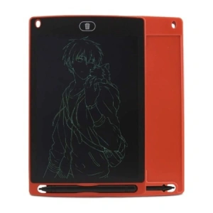 Tableta grafica de desenat pentru copii de 8.5 inch diagonala, cu buton de stergere si creion - Rosu - Img 4