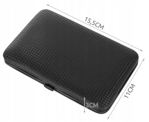 Trusa de unghii, 15 piese - manichiura si pedichiura profesionala, cu instrumente din otel inoxidabil, penseta, instrument pentru puncte negre si curatare auriculara, clutch din piele ecologica negru - Img 8