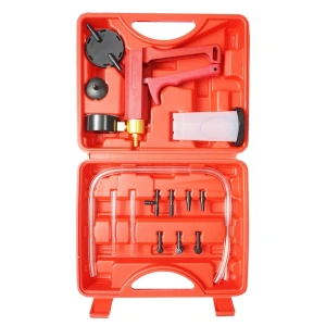 Trusa pompa manuala vacuum si tester presiune frane, set complet diagnostic auto ABS EGR servofrana, cu manometru, furtunuri si adaptoare - Img 3