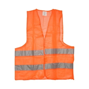 Vesta reflectorizanta portocalie pentru siguranta rutiera, vizibilitate ridicata, marime universala, obligatorie pentru autoturisme, camioane si activitati outdoor