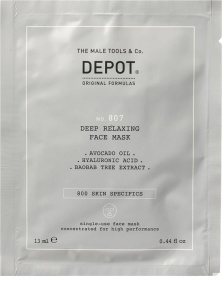Depot, 800 Skin Specifics No. 807, Hyaluronic Acid, Nutri-Soothing, Sheet Mask, For Face, 13 ml