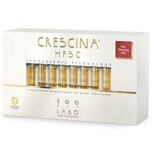Labo, Crescina, Transdermic HFSC 500, For Growth Stimulation, Ampoules Treatment Serum, For Scalp, For Men, 20 pcs, 3.5 ml