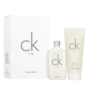 Set Calvin Klein: CK One, Apă de toaletă, Unisex, 50 ml + CK One, Body Wash, For Hair & Body, 100 ml