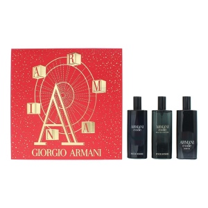 Set Giorgio Armani: Code, Parfum, For Men, Refillable, 15 ml + Code, Apă de toaletă, For Men, 15 ml + Code, Apă de parfum, For Men, 15 ml