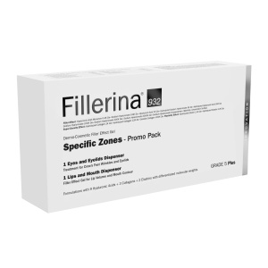 Set Labo: Fillerina 932 Specific Zones Grade 5 Plus, Anti-Wrinkle, Day & Night, Local Treatment Cream, For Eyes & Eyelids, 15 ml + Fillerina 932 Specific Zones Grade 5 Plus, Hyaluronic Acid, Volumizing, Local Treatment Cream, For Lips, 7 ml