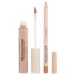 Set Makeup Revolution: Makeup Revolution, Ruj lichid, Stunner, 3 ml + Makeup Revolution, Precision, Lip Liner, Stunner, 1 g
