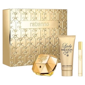 Set Paco Rabanne: Lady Million, Apă de parfum, For Women, 80 ml + Lady Million, Apă de parfum, For Women, 5 ml *Miniature + Lady Million, Hydrate, *None, Body Lotion, 100 ml