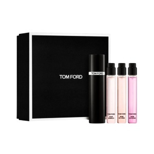 Set Tom Ford: Rose De Russie, Apă de parfum, For Women, 10 ml + Rose De Chine, Apă de parfum, For Women, 10 ml + Rose D'Amalfi, Apă de parfum, For Women, 10 ml + Tom Ford, Refillable Atomizer Case, Black