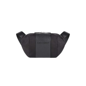 Piquadro, Bum, Textile Crossbody Bag, Black, CA5479BR2, 28 x 16 x 6cm, For Men