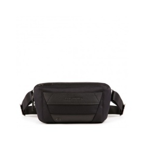 Piquadro, Trakai, Leather Fanny Pack, Black, 27 x 14.5 x 7.5 cm, For Men