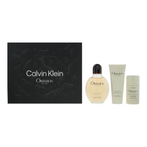 Set Calvin Klein: Obsession, Apă de toaletă, For Men, 125 ml + Obsession, Anti-Sweat, Deodorant Stick, For Men, 75 g + Obsession, Calming, After-Shave Balm, 75 ml