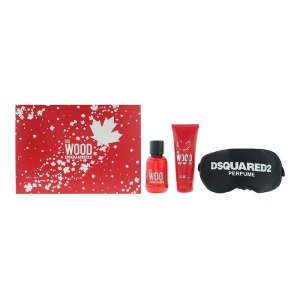 Set Dsquared 2: Red Wood, Apă de toaletă, For Women, 50 ml + Red Wood, Shower Gel & Shampoo 2-In-1, 50 ml + Dsquared, Sleep Mask, Black, Universal