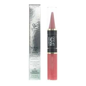 Set Duo, Lancome, Lip Kajal Duo, Ruj cremă & Luciu de buze, 14, Nude Tornado, 2.7 g