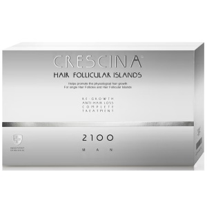 Labo, Crescina Follicular Islands 2100, For Growth Stimulation, Ampoules Treatment Serum, For Scalp, For Men, 10 +10 pcs
