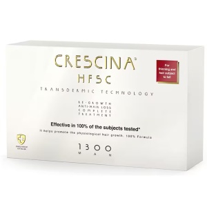 Labo, Crescina, Transdermic HFSC 1300, For Growth Stimulation, Ampoules Treatment Serum, For Scalp, For Men, 10 +10 pcs, 3.5 ml