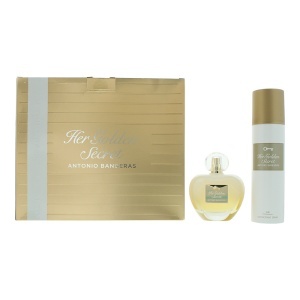 Set Antonio Banderas: Her Golden Secret, Apă de toaletă, For Women, 80 ml + Her Golden Secret, Deodorant Spray, For Women, 150 ml
