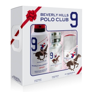 Set Beverly Hills Polo Club: 1982 - Sport 9, Apă de toaletă, For Men, 50 ml + 1982 - Sport 9, Anti-Perspirant, Deodorant Spray, For Men, 175 ml + 1982 - Sport 9, Anti-Perspirant, Deodorant Roll-On, For Men, 50 ml