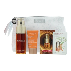 Set Clarins: Double, Anti-Ageing, Serum, For Face, 50 ml + Extra-Firming Energy, Anti-Wrinkle, Day, Cream, For Face, 15 ml + Double, Anti-Aging, Eye Serum, 7 pcs, 0.9 ml