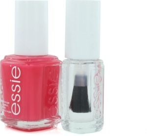 Set Essie: Nail Enamel, Vegan, Glossy Shine Finish, Ojă, 72, Peach Daiquiri, 13.5 ml + Nail Care - Good To Go, Top Coat, Nail Strengthening Lacquer, 5 ml