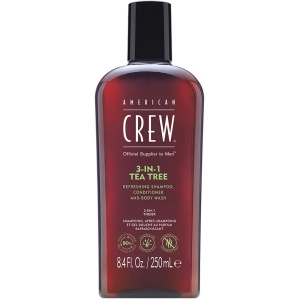 American Crew, 3-In-1 Tea Tree, Tea Tree Oil, Șampon, Conditioner & Shower Gel 3-In-1, For Moisturizing, 250 ml