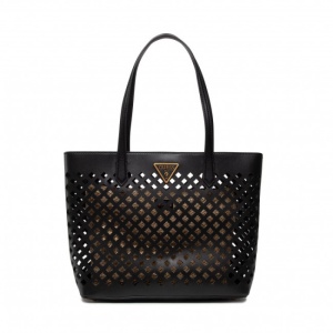 Guess, Aqua, Textile Bag, Black/Brown, For Women, 29 x 32/40 x 12