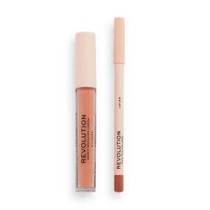 Set Makeup Revolution: Makeup Revolution, Ruj lichid, Lover, 3 ml + Makeup Revolution, Precision, Lip Liner, Lover, 1 g