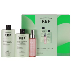 Gift Box Set Ref Stockholm: Weightless Volume, Sulfates-Free, Șampon, Texturizing & Volumizing, 285 ml + Weightless Volume, Sulfates-Free, Balsam, Smoothens & Volume, 245 ml + Shine Elixir, Hair Serum, Softening, 80 ml