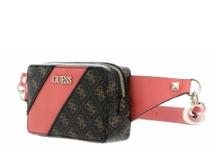 Guess, Camy, Textile Fanny Pack, 4G Logo, Coral/Brown, For Women