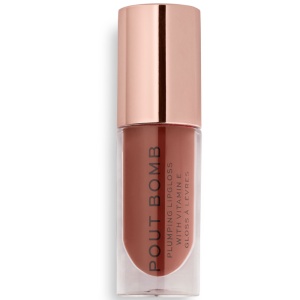 Makeup Revolution, Pout Bomb, Vitamin E, Plumping, Luciu de buze, Cookie Deep Nude, 4.6 ml