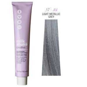 Milk Shake, Creative, SLS/SLES-Free, Permanent Vopsea de păr, .17.AV Light Metallic Grey, 100 ml