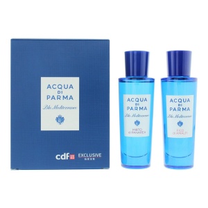 Set Acqua di Parma: Blu Mediterraneo - Fico di Amalfi, Apă de toaletă, Unisex, 30 ml + Blue Mediterraneo - Mirto di Panarea, Apă de toaletă, Unisex, 30 ml
