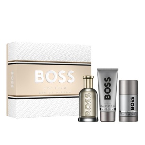 Set Hugo Boss: Boss Bottled, Apă de parfum, For Men, 100 ml + Boss Bottled, Deodorant Spray, For Men, 150 ml + Boss Bottled, Sandalwood, Cider and Vetiver, Deodorant Stick, For Men, 75 ml