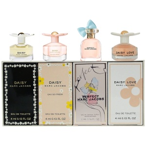Set Marc Jacobs: Perfect, Apă de parfum, For Women, 4 ml *Miniature + Daisy, Apă de toaletă, For Women, 4 ml *Miniature + Daisy Love, Apă de toaletă, For Women, 4 ml *Miniature + Daisy Eau So Fresh, Apă de toaletă, For Women, 4 ml *Miniature