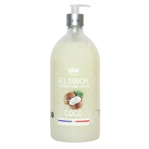 Les Petites Bains de Provence, Coconut, Shower Gel, For Sensitive Skin, 1000 ml