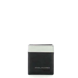 Piquadro, Piquadro, Leather Wallet, For Back And Credit Cards, Black, Gray, For Men