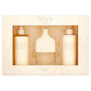 Set Fcuk: Friction, Apă de parfum, For Women, 100 ml + Friction, Hydrates, Body Lotion, 250 ml + Friction, Scented Spray, For Women, 250 ml