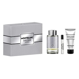 Set Montblanc: Explorer Platinum, Apă de parfum, For Men, 100 ml + Explorer Platinum, Apă de parfum, For Men, 7.5 ml + Explorer Platinum, Cleansing, Shower Gel, For All Skin Types, 100 ml