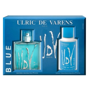 Set Ulric De Varens: Blue, Apă de toaletă, For Men, 100 ml + Blue, Deodorant Spray, For Men, 200 ml