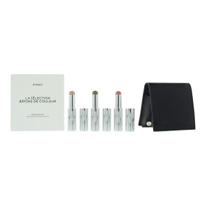 Dark Blue Set Byredo: Colour Stick, Multifunctional, Eyeshadow Stick, 509, Solar Flare, 3.5 g + Colour Stick, Multifunctional, Eyeshadow Stick, Kumato Face, 3.5 g + Colour Stick, Multifunctional, Eyeshadow Stick, Flower Play, 3.5 g + Byredo, GWP Leather P