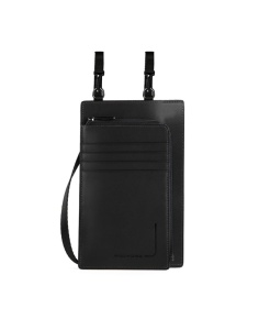Piquadro, Tasche, Leather Crossbody Bag, Black, 11.5 x 19 x 2 cm, For Women
