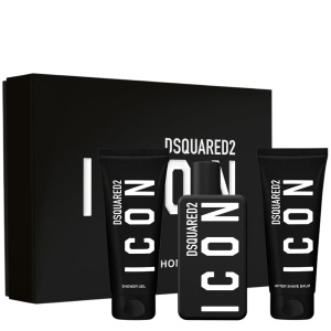 Set Dsquared 2: Icon, Apă de parfum, For Men, 100 ml + Icon, Shower Gel, All Skin Types, 100 ml + Icon, Moisturizing, After-Shave Balm, 100 ml