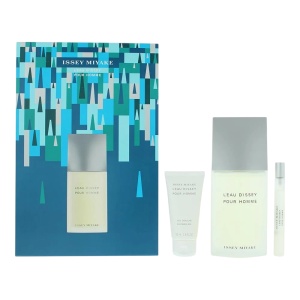Set Issey Miyake: L'Eau D'Issey Pour Homme, Apă de toaletă, For Men, 125 ml + L'Eau d'Issey, Moisturizing, Shower Gel, For All Skin Types, 50 ml + L'Eau d'Issey, Apă de toaletă, For Women, 10 ml