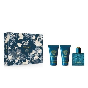 Set Versace: Eros, Apă de toaletă, For Men, 50 ml + Eros, Shower Gel, For All Skin Types, 50 ml + Eros, Hydrating, After-Shave Balm, 50 ml
