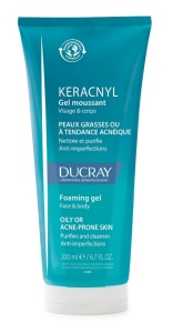 Ducray, Keracnyl, Biodegradable, Fragrance, Cleansing, Shower Gel, Face, Oily, 200 ml