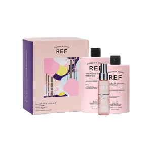 Gift Box Set Ref Stockholm: Illuminate Colour, Sulfates-Free, Șampon, For Strengthening, 285 ml + Illuminate Colour, Sulfates-Free, Balsam, Nourishes And Enhances Tone, 245 ml + Shine Elixir, Hair Serum, Softening, 80 ml