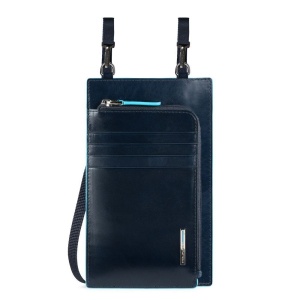 Piquadro, Tasche, Leather Crossbody Bag, Blue, 11.5 x 19 x 2 cm, For Men
